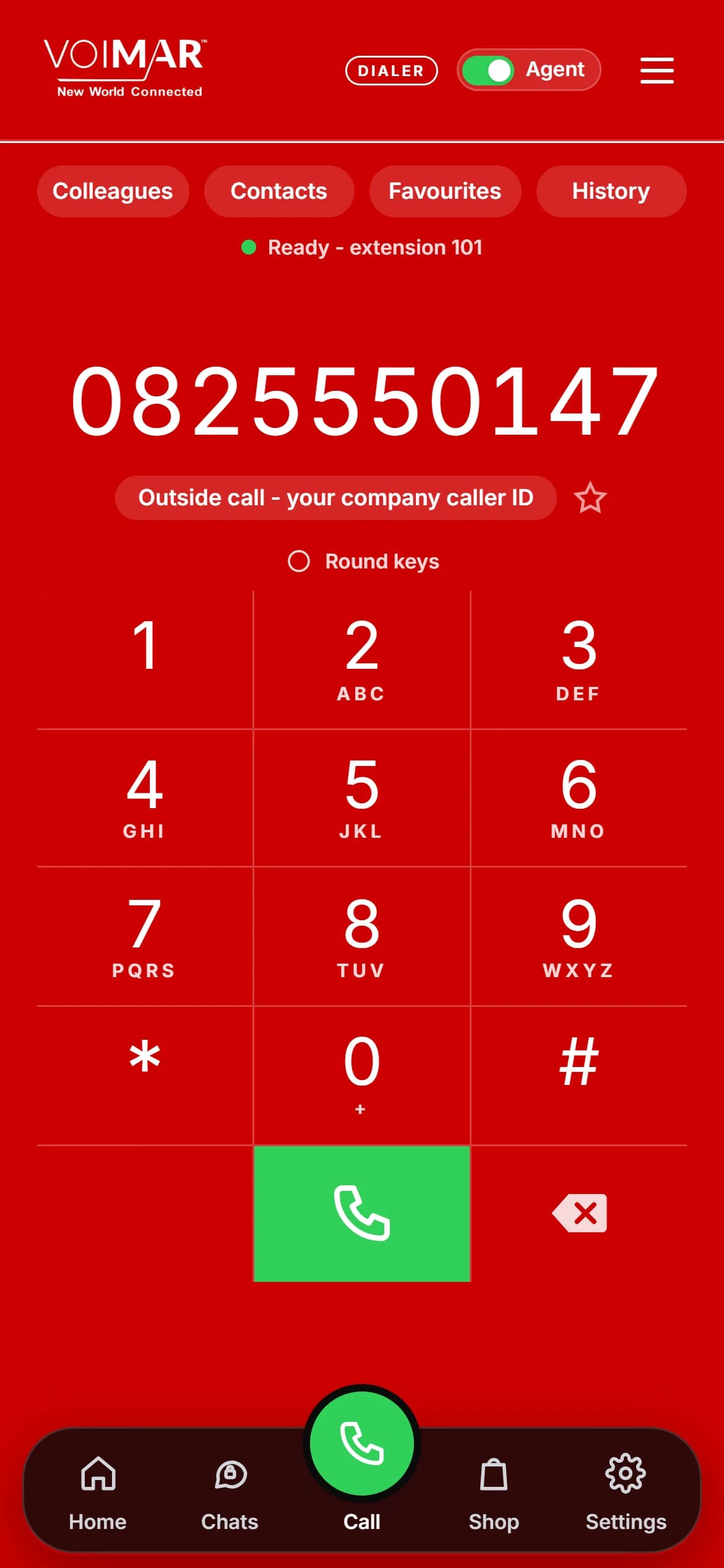 Voimar Call Centre & Dialer - Dial pad